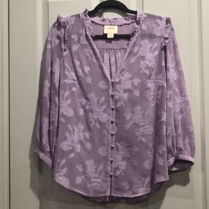 Maeve by Anthropologie Lilac Ladies Sheer Blouse10